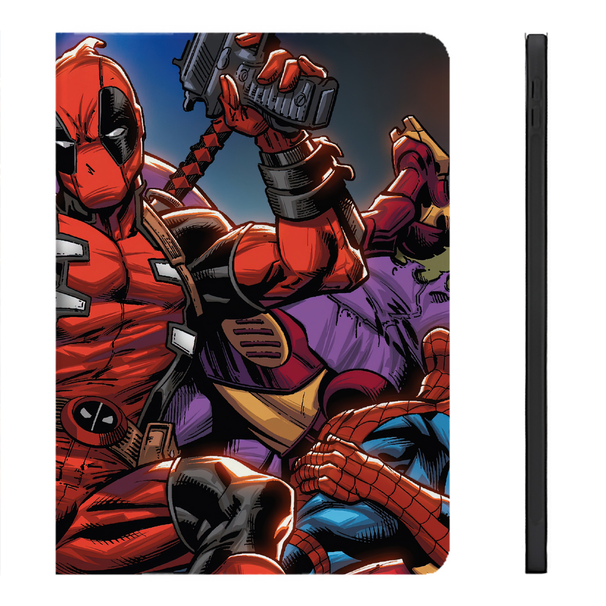 （画像用） Deadpool デッドプール IPadケース ペンホルダー付き ブックスタイルデザイン